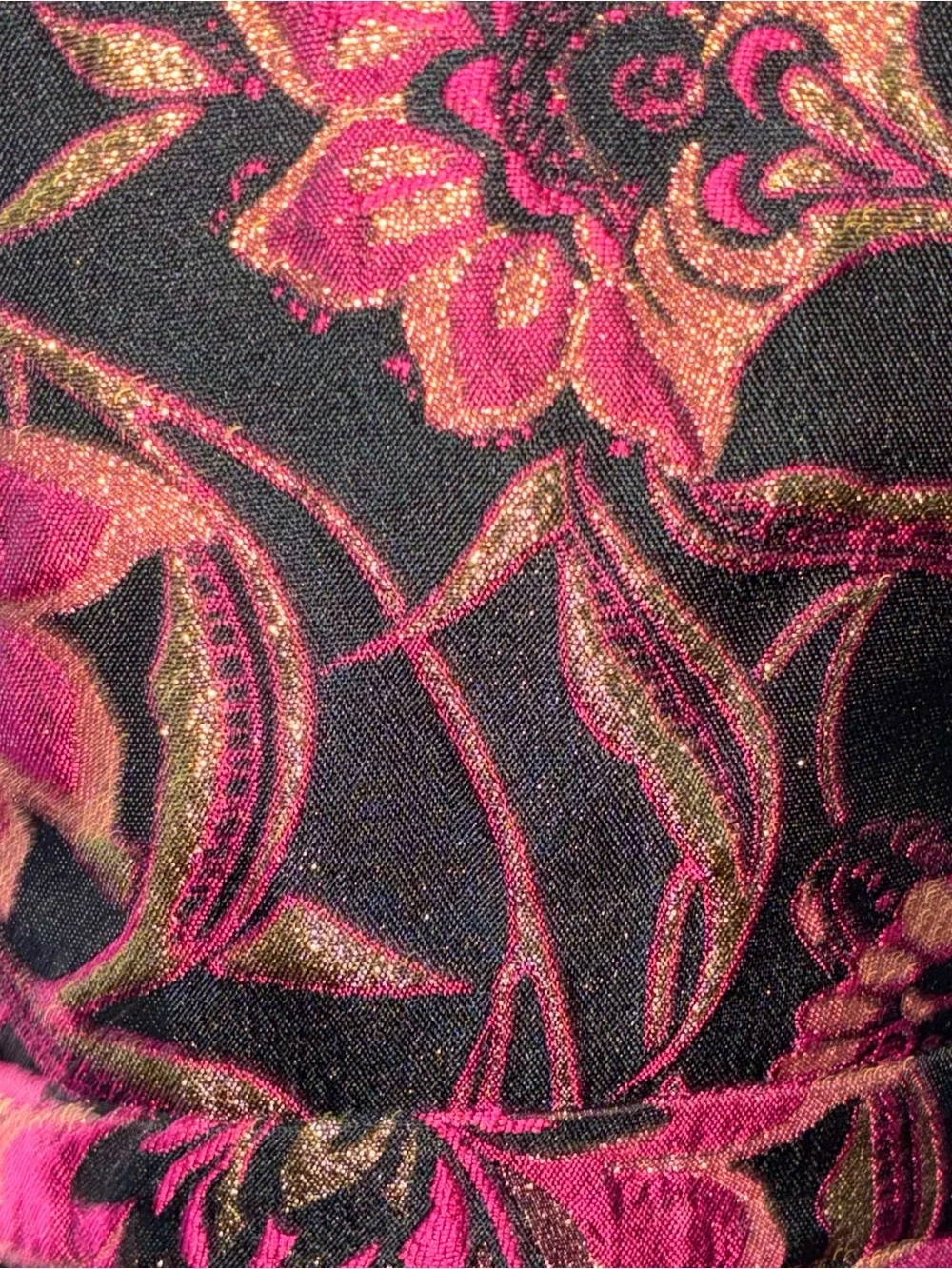 J. Crew Floral Jacquard V-Neck Sheath Dress in Black and Pink Classic